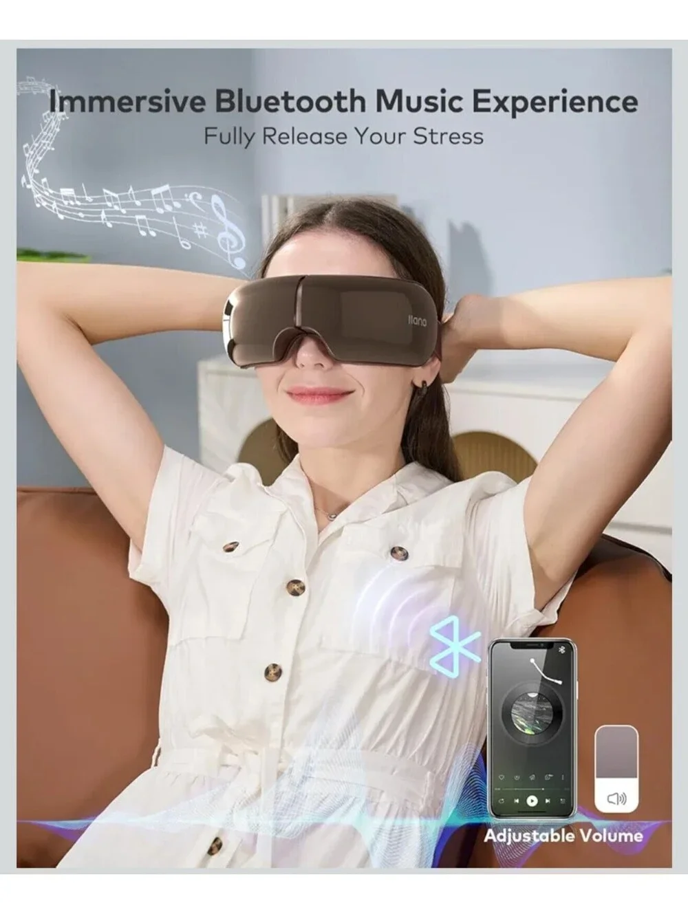 llano Eye Massager with Heat w/ Visible Area to Move Free